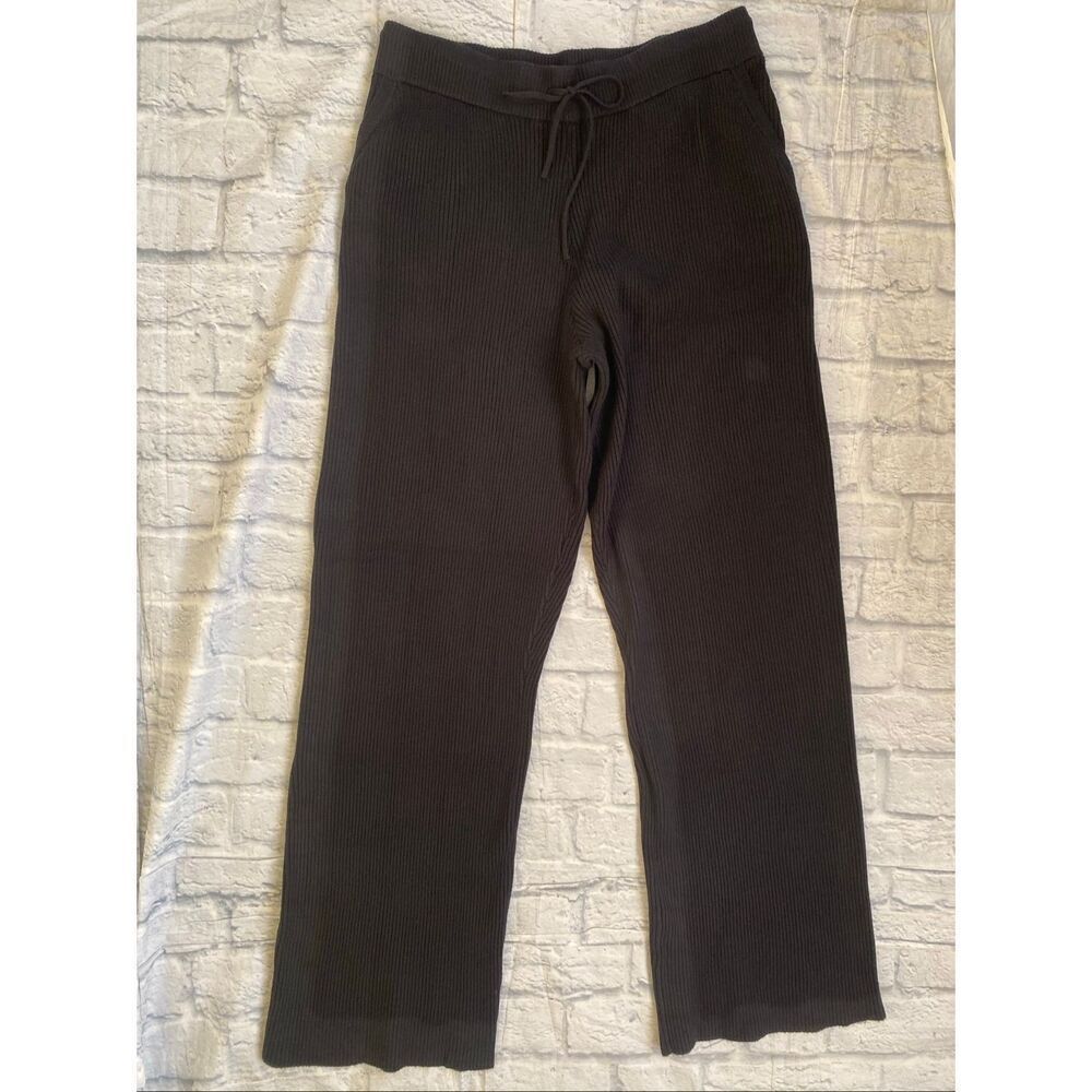 Express women M pull on ribbed sweater pants w/tie drawstring brand new black
